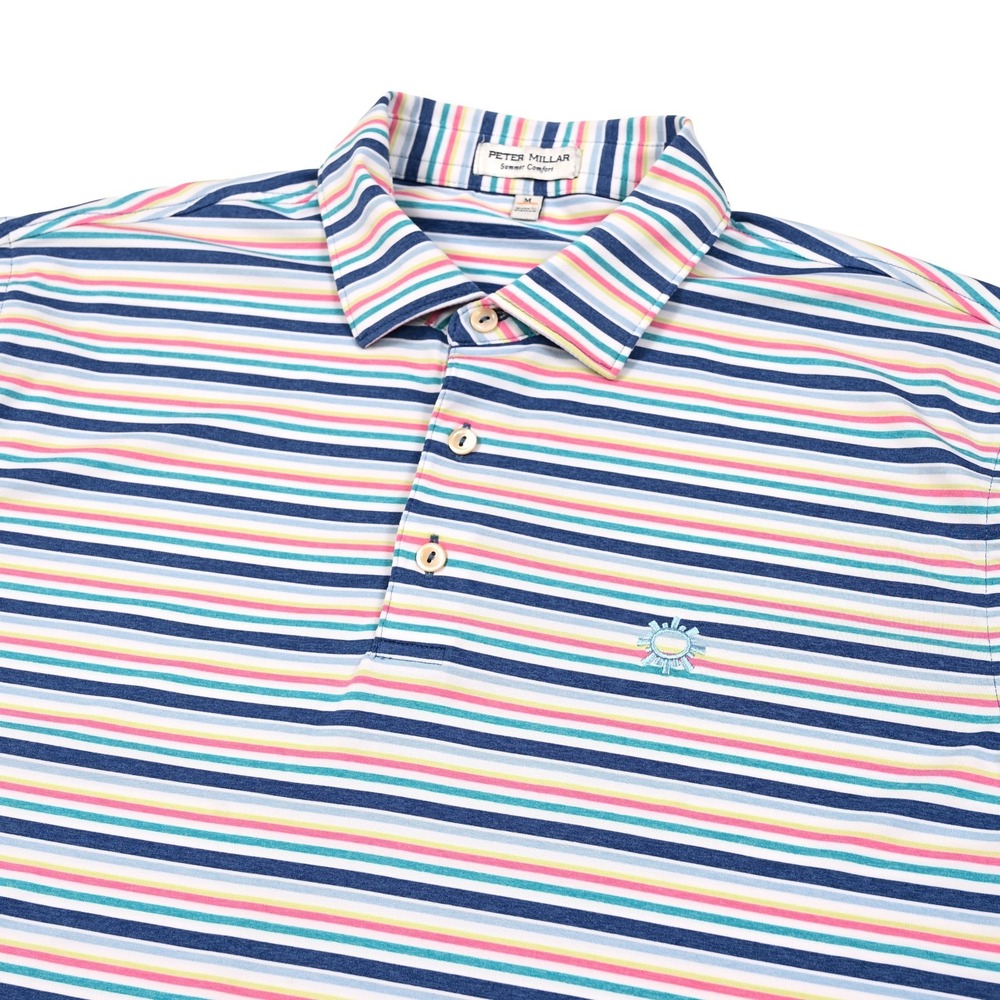 Peter Millar Summer Comfort Performance Polo Shirt Mens Medium Striped Golf